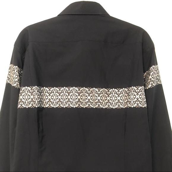 Mens Black Going Out Shirt with Design at Chest - NWOT - Picture 5 of 6